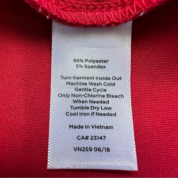 Talbots Vibrant Red Jersey Blouse with Tie Sleeves, Medium - Picture 6 of 8